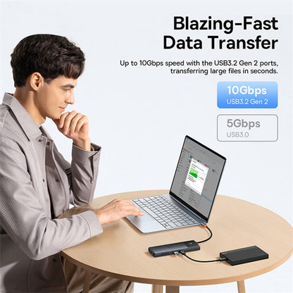 Hub USB-C Baseus Gleam II, 10in1, Sort B0114200