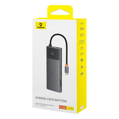 Hub USB-C Baseus Gleam II, 10in1, Sort B0114200