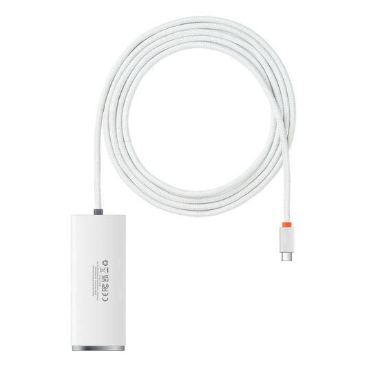 USB-C Hub fra Baseus Lite, 4 x USB-A 3.2, 2m, Hvid