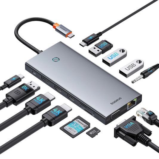 USB-C Hub Baseus PortalJoy, 13in1, Grå B00053002811-01