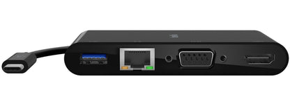 Belkin Connect USB-C Hub, 1 x USB-A 3.0 - 1 x USB-C - 1 x HDMI - 1 x VGA - 1 x RJ45, Sort AVC004btBK