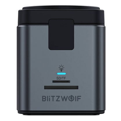 USB-C Hub med trådløs QI-opladning BlitzWolf BW-TH17, 9i1, Sort