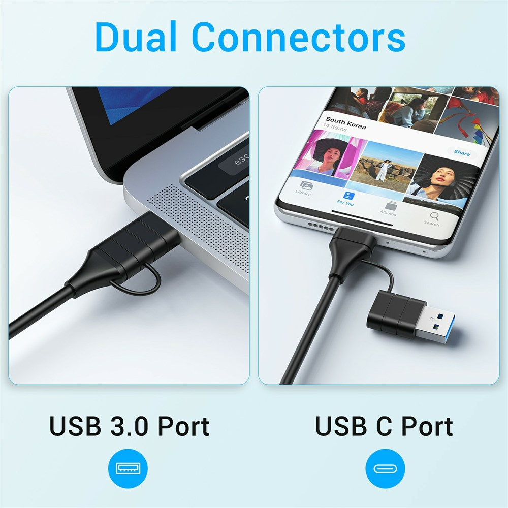 USB-C Hub med trådløs QI-opladning OEM YC7209, 10i1, Grå