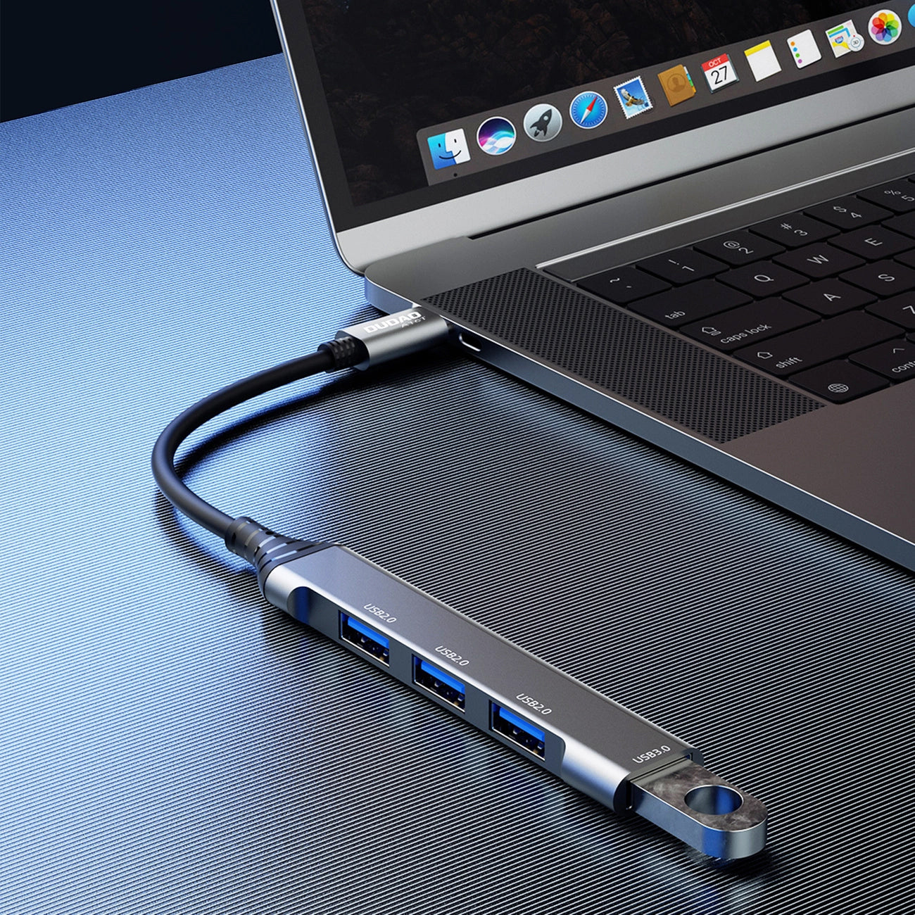 Hub USB-C Dudao A16T, 1 x USB-A 3.0 - 3 x USB-A, Sort