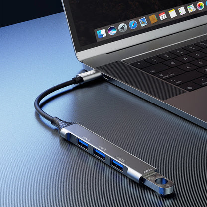 Hub USB-C Dudao A16T, 1 x USB-A 3.0 - 3 x USB-A, Sort