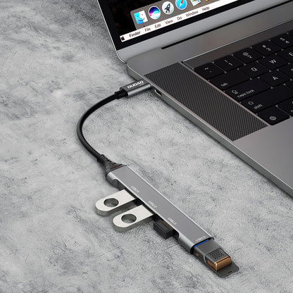 Hub USB-C Dudao A16T, 1 x USB-A 3.0 - 3 x USB-A, Sort