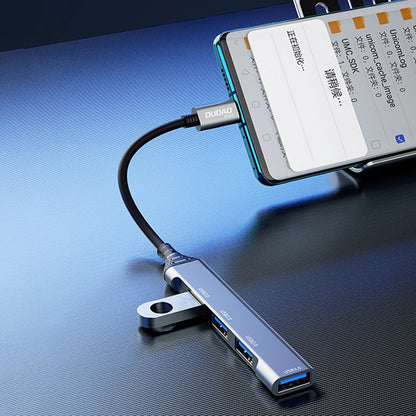 Hub USB-C Dudao A16T, 1 x USB-A 3.0 - 3 x USB-A, Sort