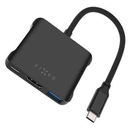 Hub USB-C Fixed Quadri, 5i1, Sort