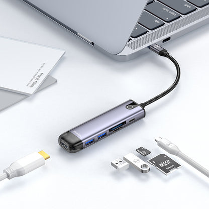 Hub USB-C McDodo HU-7740, 6in1, Grå