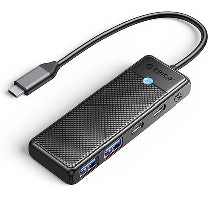 Hub USB-C Orico PAPW2AC-C3, 2 x USB-A 3.0 - 2 x USB-C, Sort