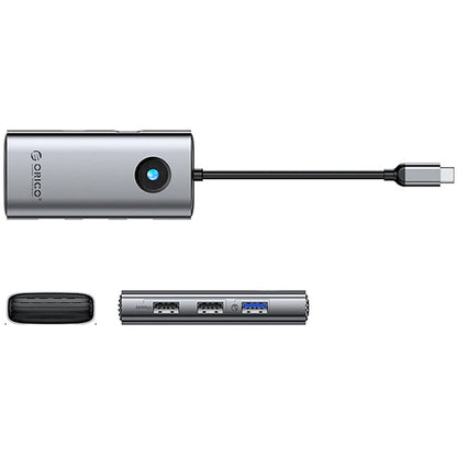 USB-C Hub Orico PW11-5P, 1 x USB-A 3.0 - 2 x USB-A - 1 x USB-C - 1 x HDMI, Grå