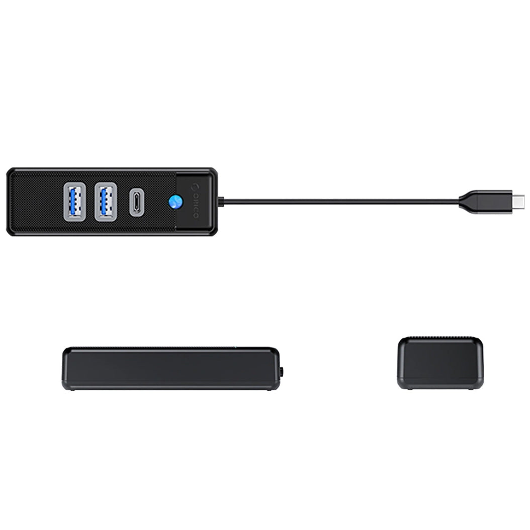 Orico PWC2U-C3 USB-C Hub, 2 x USB-A 3.0 - 1 x USB-C, Black