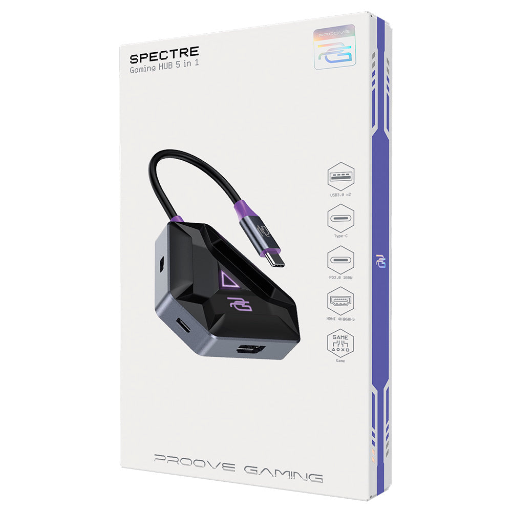 Hub USB-C Proove Spectre, 5in1, Grå HBPG10221205