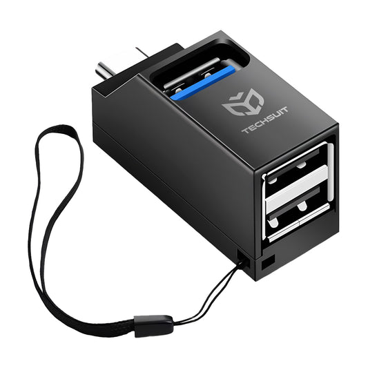 Hub USB-C Techsuit H10 EchoLink, 3in1, Sort
