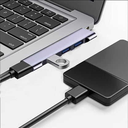 Hub USB-C Techsuit H13 ZenithDock, 4in1, Grå