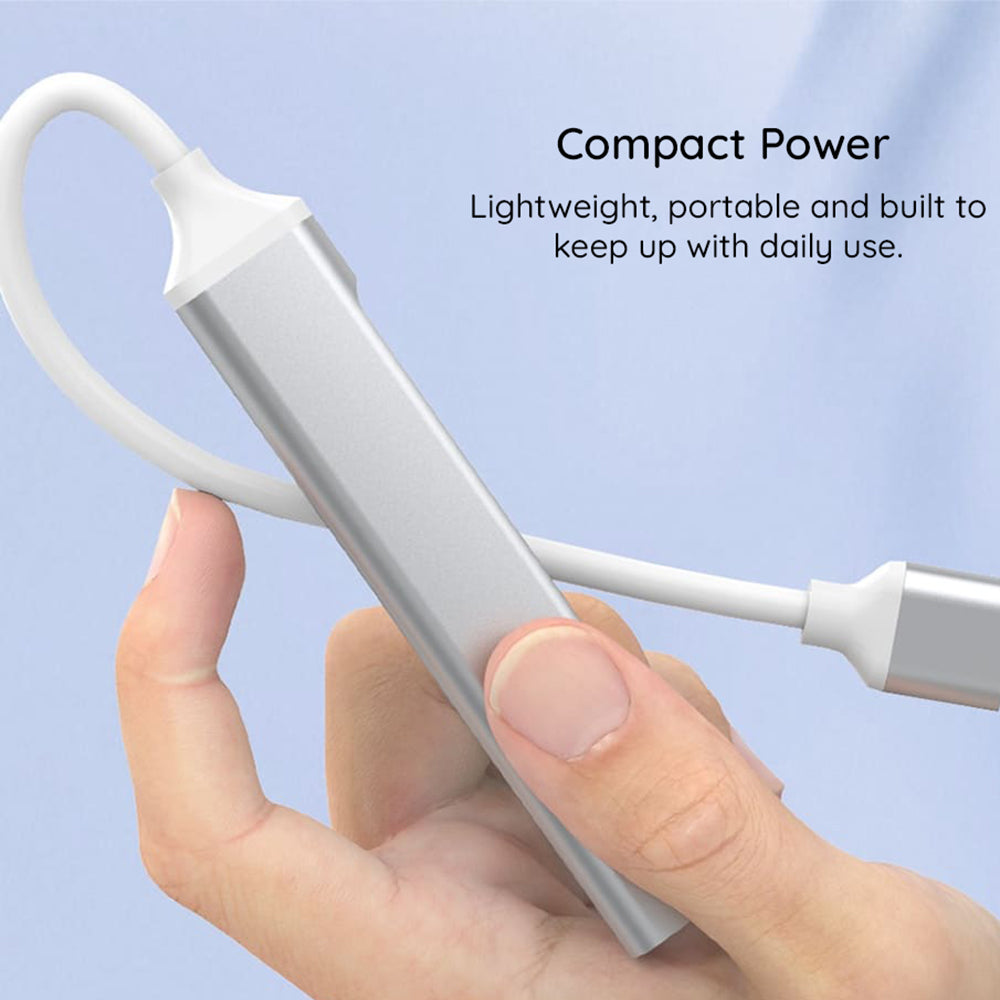 Hub USB-C Techsuit H18 PolarisBridge, 4in1, Hvid Grå