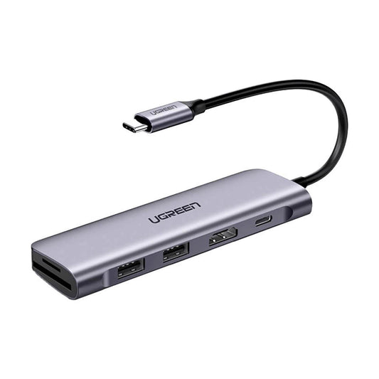 Hub USB-C UGREEN CM195 (15214), 2 x USB-A 3.0 - 1 x USB-C - 1 x HDMI - 1 x SD - 1 x microSD, Grå