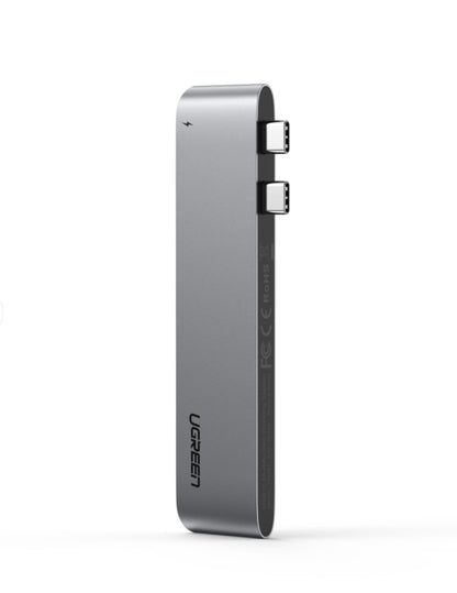 Hub USB-C UGREEN CM251 til Apple MacBook Pro / Air, 3 x USB-A 3.0 - 1 x USB-C - 1 x SD - 1 x microSD, Grå