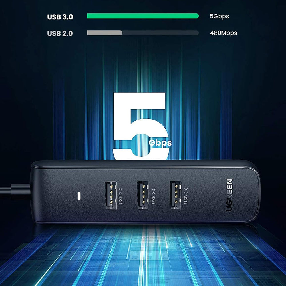 USB-C Hub UGREEN CM416 (10916), 4 x USB-A 3.0, Sort