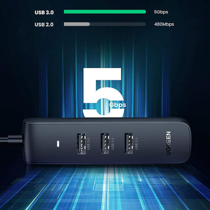 USB-C Hub UGREEN CM416 (10916), 4 x USB-A 3.0, Sort