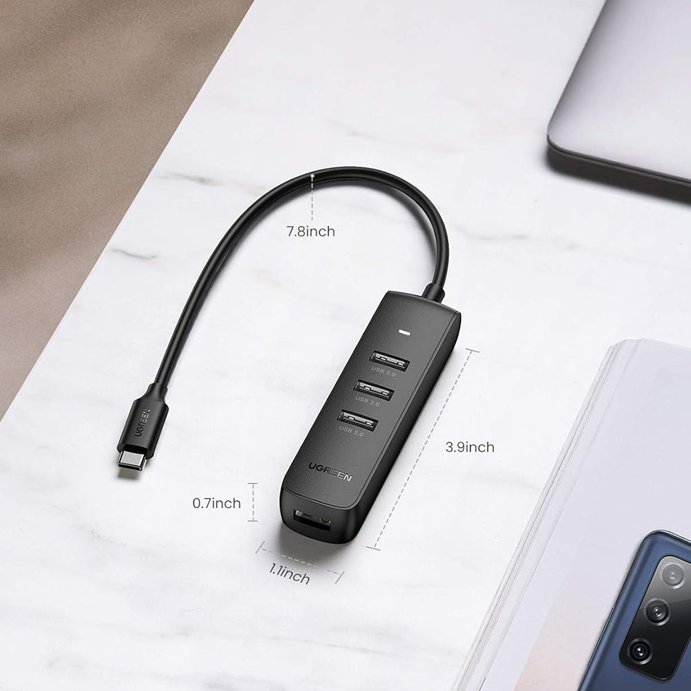 USB-C Hub UGREEN CM416 (10916), 4 x USB-A 3.0, Sort