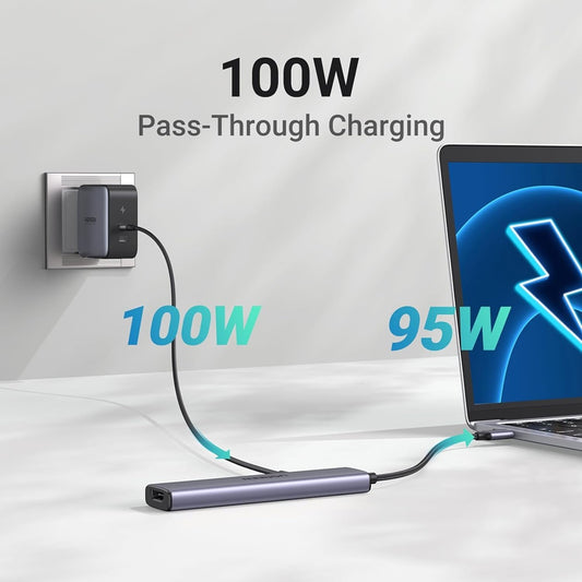 Hub USB-C UGREEN CM478, 1 x USB-A 3.0 - 2 x USB-A - 1 x USB-C - 1 x HDMI, Grå