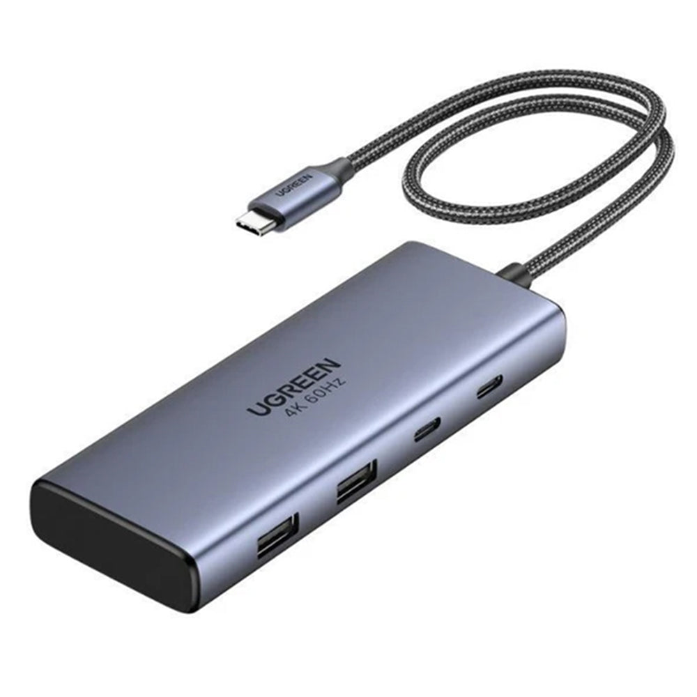 Hub USB-C UGREEN CM498 (45379), 2 x USB-A 3.2 - 3 x USB-C - 2 x HDMI, Grå