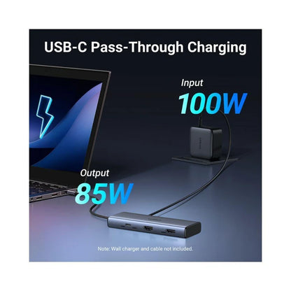 Hub USB-C UGREEN CM498 (45379), 2 x USB-A 3.2 - 3 x USB-C - 2 x HDMI, Grå