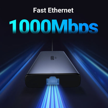 Hub USB-C UGREEN CM639 (45380), 2 x USB-A 3.2 - 3 x USB-C - 2 x HDMI - 1 x RJ45 - 1 x SD - 1 x microSD, Grå