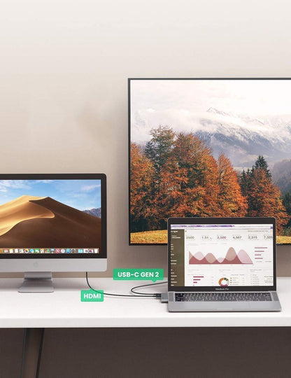 UGREEN USB-C Hub til Apple MacBook Pro / Air-serien, 3 x USB-A 3.0 - 1 x USB-C - 1 x HDMI, Grå