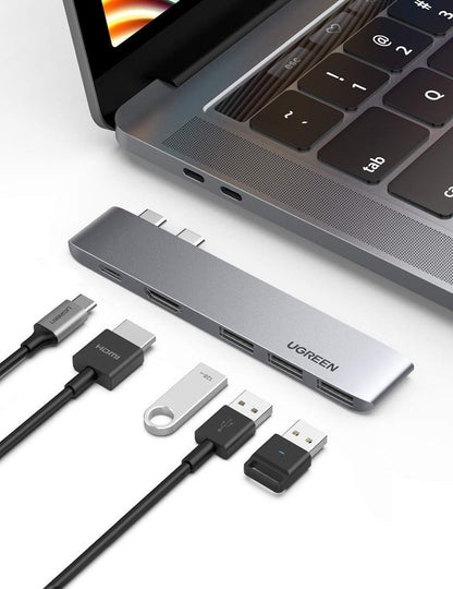 UGREEN USB-C Hub til Apple MacBook Pro / Air-serien, 3 x USB-A 3.0 - 1 x USB-C - 1 x HDMI, Grå