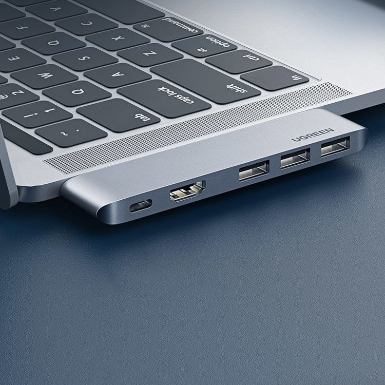 UGREEN USB-C Hub til Apple MacBook Pro / Air-serien, 3 x USB-A 3.0 - 1 x USB-C - 1 x HDMI, Grå