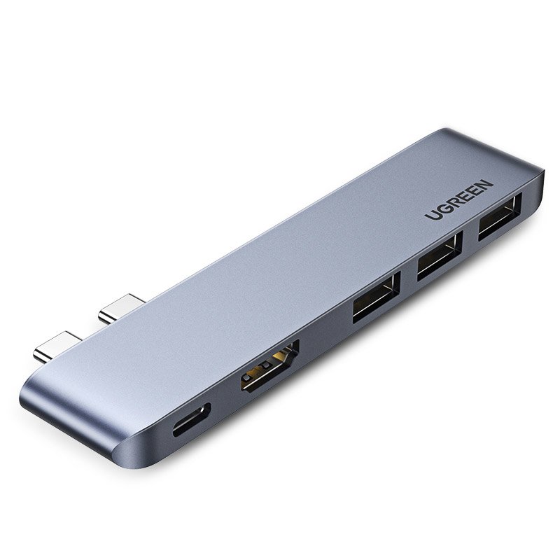 UGREEN USB-C Hub til Apple MacBook Pro / Air-serien, 3 x USB-A 3.0 - 1 x USB-C - 1 x HDMI, Grå