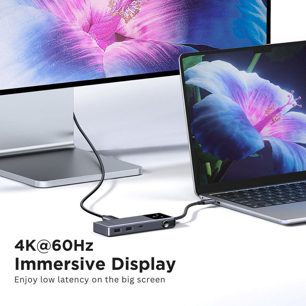 USB-C Hub UGREEN Uno (75179), 2 x USB-A - 2 x USB-C - 1 x HDMI - 1 x SD - 1 x microSD, Grå