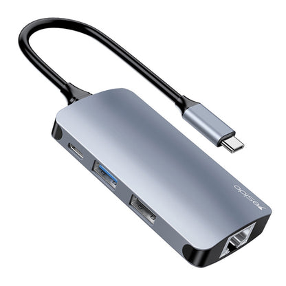 USB-C Hub Yesido HB15, 6i1, Grå