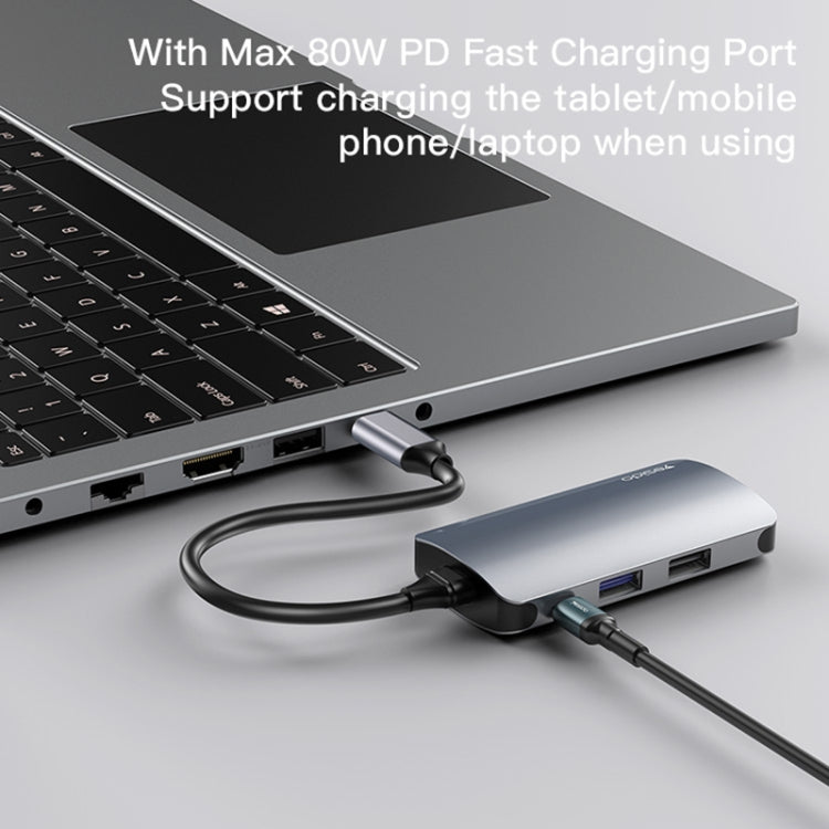 USB-C Hub Yesido HB15, 6i1, Grå
