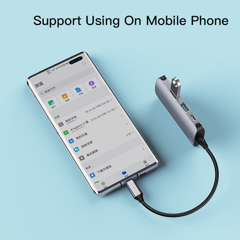 USB-C Hub Yesido HB15, 6i1, Grå