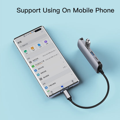 USB-C Hub Yesido HB15, 6i1, Grå