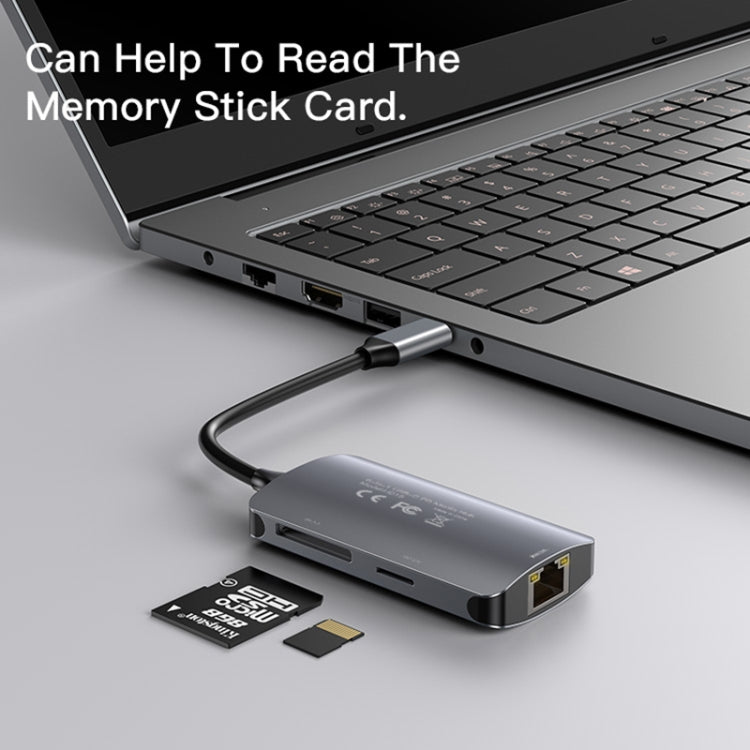 USB-C Hub Yesido HB15, 6i1, Grå