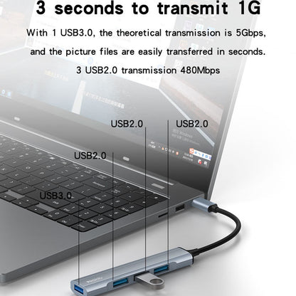 USB-C Hub Yesido HB17, 4i1, Grå