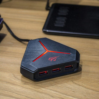 Hub USB HAVIT H95, 10in1, Sort