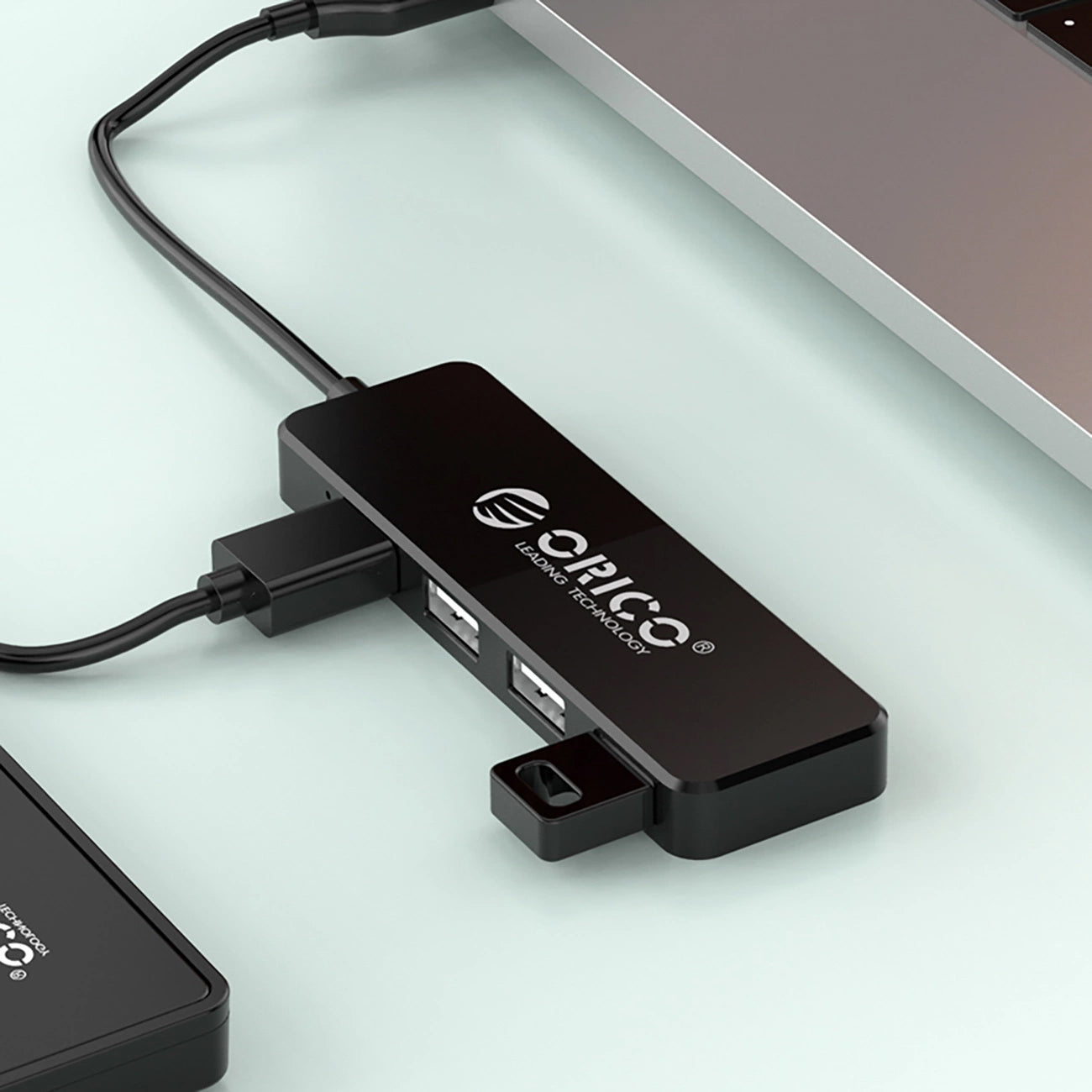 USB-hub Orico FL01, 4 x USB-A, Sort