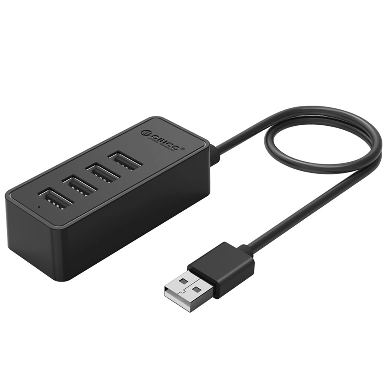USB-hub Orico W5P-U2-100, 4 x USB-A, 1m, Sort
