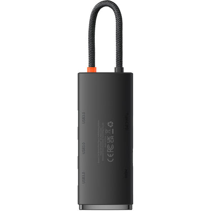 USB-C Hub Baseus Lite, 3 x USB-A 3.0 - USB-C - HDMI, Sort WKQX040001