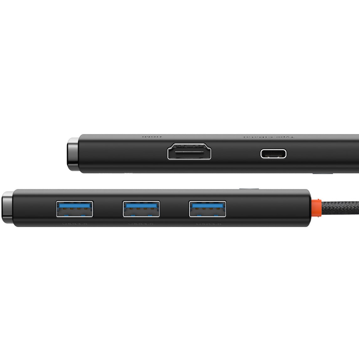 USB-C Hub Baseus Lite, 3 x USB-A 3.0 - USB-C - HDMI, Sort WKQX040001