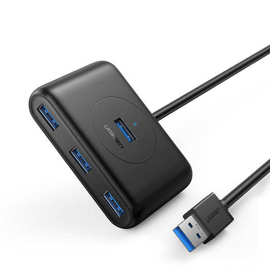 UGREEN CR113 USB-hub, 4 x USB-A 3.0, 1m, Sort