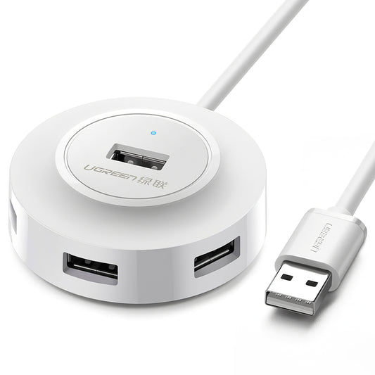 Hub USB UGREEN CR106, 4 x USB-A, 1m, Hvid