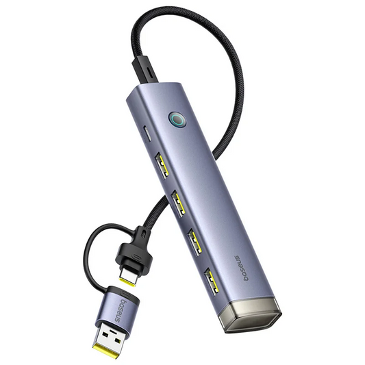 Hub USB / USB-C Baseus UltraJoy, 4 x USB-A 3.2 - 1 x USB-C, Grå B0005280B811-15