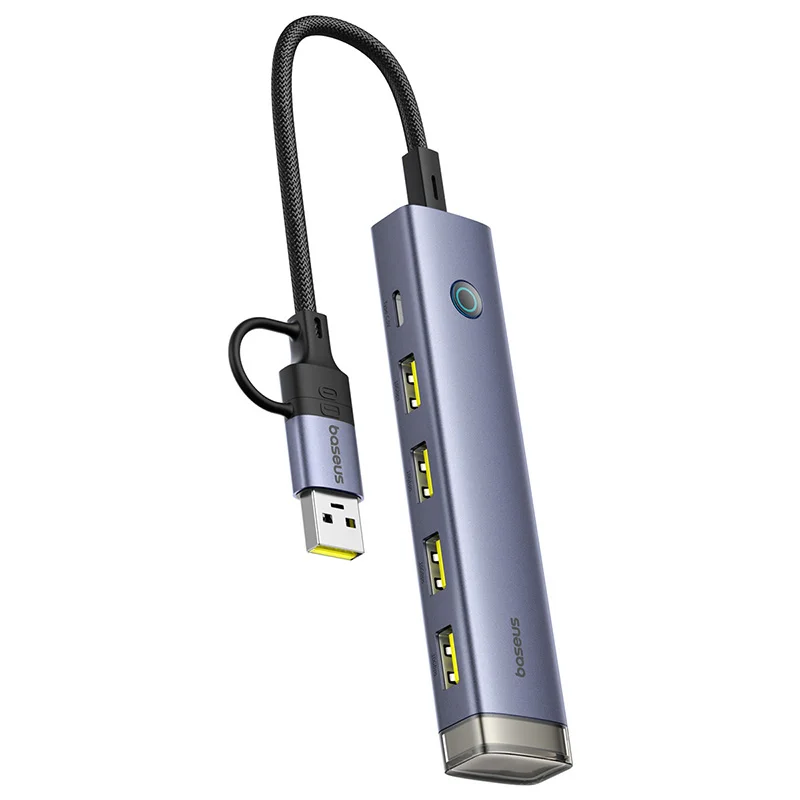 Hub USB / USB-C Baseus UltraJoy, 4 x USB-A 3.2 - 1 x USB-C, Grå B0005280B811-15