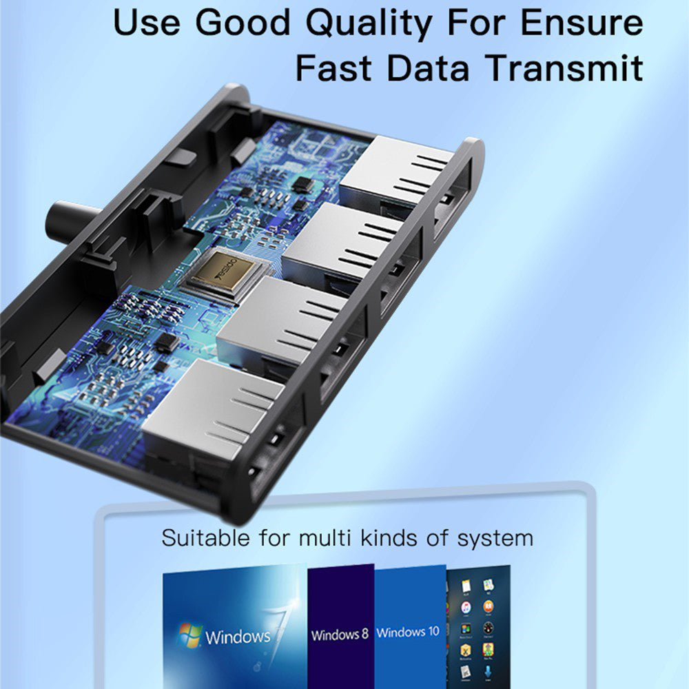 USB-hub Yesido HB12, 4-i-1, Grå